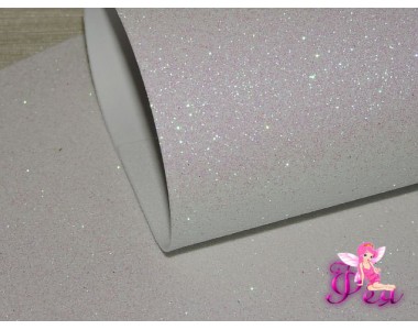 Фоамиран глиттерный перламутровый  2 мм,  цв. белый - 1 лист