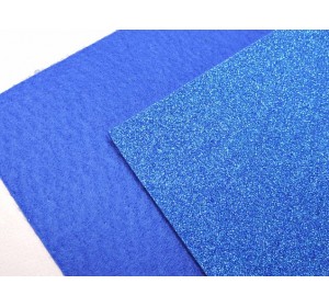  Фетр с блестками 2 мм, цв. синий - 1 лист.