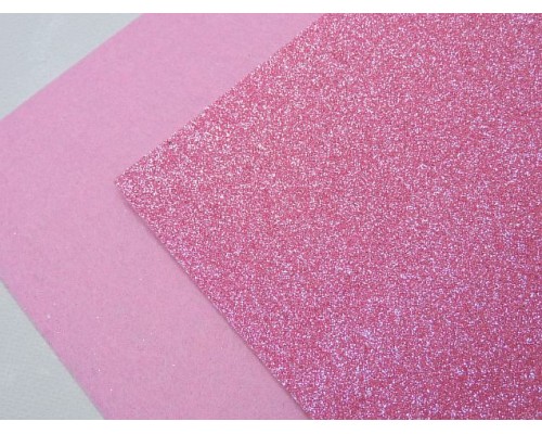  Фетр с блестками 2 мм, цв. розовый - 1 лист.