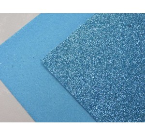  Фетр с блестками 2 мм, цв. голубой - 1 лист.