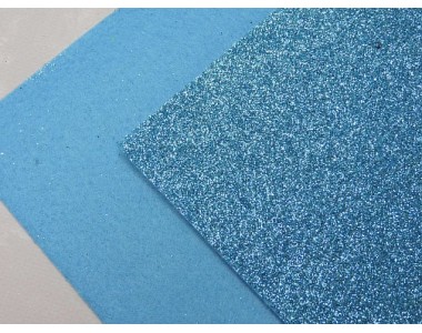 Фетр с блестками 2 мм, цв. голубой - 1 лист.