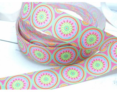 Лента репсовая 25 мм с рисунком "Узор"