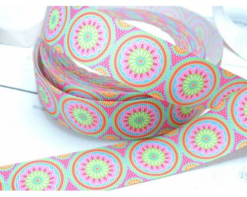 Лента репсовая 25 мм с рисунком "Узор"