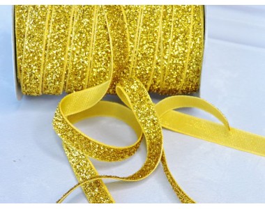 Лента бархатная 1 см, цв. золото - 1 м.