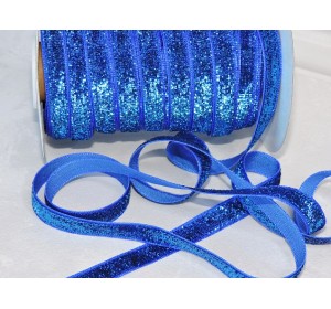 Лента бархатная 1 см, цв. синий - 1 м.