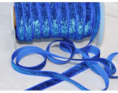 Лента бархатная 1 см, цв. синий - 1 м.