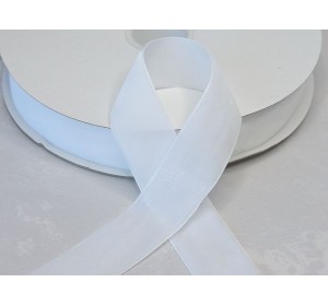 Лента бархатная 25 мм, цв. белый - 1 м.