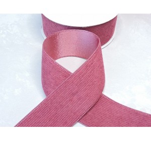 Лента вельвет/атлас 3,8 см, цв. вишневая пенка - 1 м .