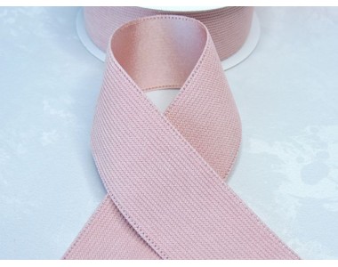 Лента вельвет/атлас 3,8 см, цв.нежно-розовый - 1 м .