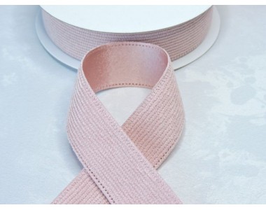 Лента вельвет/атлас 25 мм, цв.нежно-розовый - 1 м.