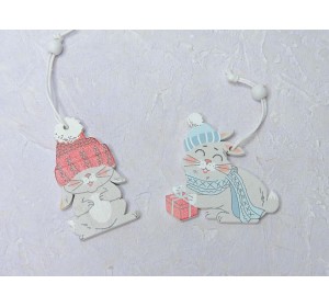 Новогодняя игрушка "Зайчики"-1 шт.
