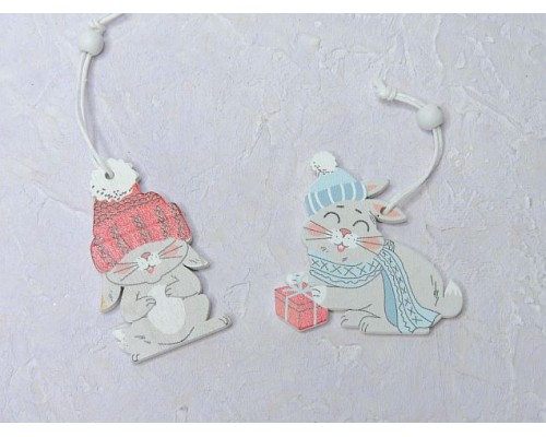 Новогодняя игрушка "Зайчики"-1 шт.