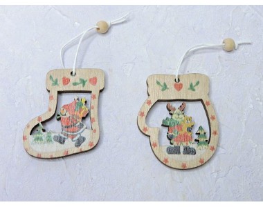 Новогодняя игрушка "Варежка и носок" - 1 шт.