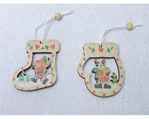 Новогодняя игрушка "Варежка и носок" - 1 шт.