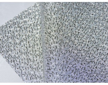 Кожзам "Узор", цв. серебро - 1 лист.