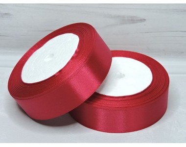 Атласная лента 25 мм, цв. бордовый