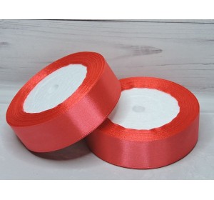 Атласная лента 25 мм,цв.  коралловый