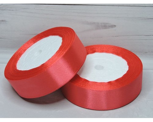 Атласная лента 25 мм,цв.  коралловый