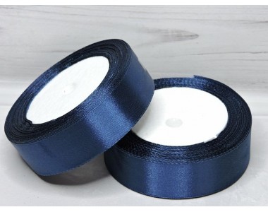 Атласная лента 25 мм, цв. темно-синий - 1 м.