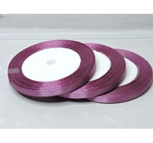 Атласная лента 6 мм*23 м, цв. вишневая пенка - 1 бобина