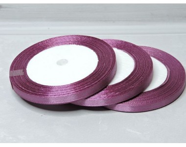 Атласная лента 6 мм*23 м, цв. вишневая пенка - 1 бобина