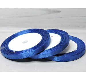 Лента атласная 6 мм*23м  цв. синий  - 1 бобина
