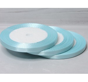 Атласная лента 6 мм*23 м, цв. голубой - 1 бобина