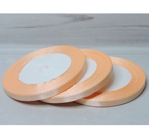 Лента атласная 6 мм*23м, цв.персиковый - 1 бобина