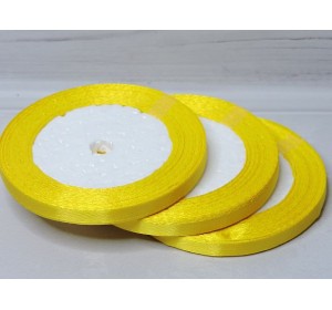 Лента атласная 6 мм*23 м., цв. желтый - 1 бобина