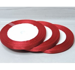 Атласная лента 6 мм*23 м, цв. бордовый - 1 бобина