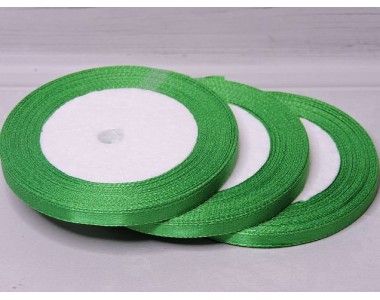 Лента атласная 6мм *23 м, цв. зеленый № 19 - 1 бобина