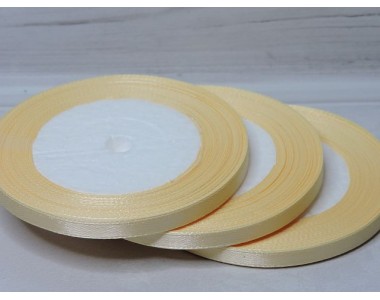 Атласная лента 6 мм*23 м, цв. айвори - 1 бобина