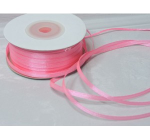 Лента атласная 3 мм, цв. розовый (отрез 5 м)