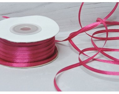 Лента атласная 3 мм, цв. фукси  (отрез 5 м)