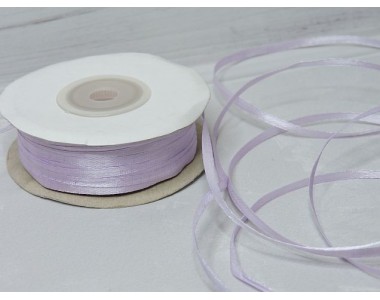 Лента атласная 3 мм, цв. светло-сиреневый (отрез 5 м)
