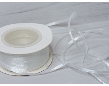 Лента атласная 3 мм, цв. молочный (отрез 5 м)