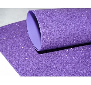 Фоамиран глиттерный 2 мм, цв. темно-фиолетовый - 1 лист.