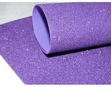 Фоамиран глиттерный 2 мм, цв. темно-фиолетовый - 1 лист.