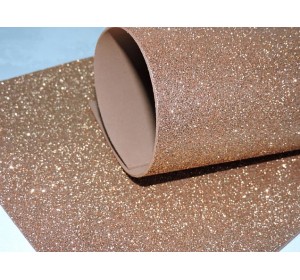 Фоамиран глиттерный 2 мм, цв. коричневый - 1 лист.