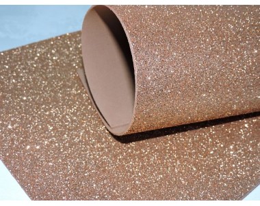 Фоамиран глиттерный 2 мм, цв. коричневый - 1 лист.