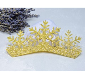 Заготовка из фетра "Корона Снежинка", цв. золото - 1 шт.