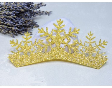 Заготовка из фетра "Корона Снежинка", цв. золото - 1 шт.