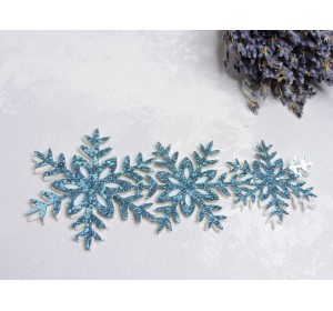 Заготовка для ободка "Снежинки №1", цв. голубой - 1 шт.