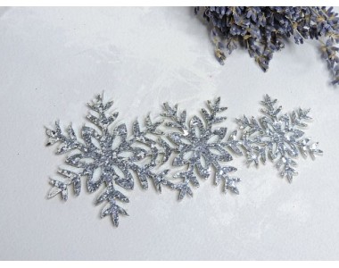 Заготовка для ободка "Снежинки №1", цв. серебро - 1 шт.