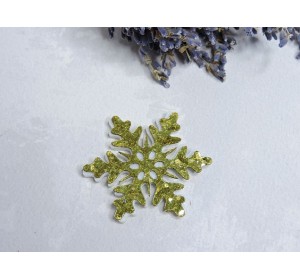 Патч сборный "Снежинка №1", цв. золото - 1 шт.