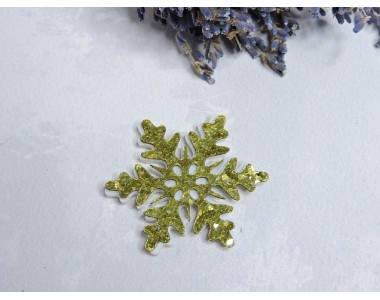 Патч сборный "Снежинка №1", цв. золото - 1 шт.