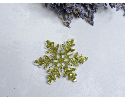 Патч сборный "Снежинка №1", цв. золото - 1 шт.