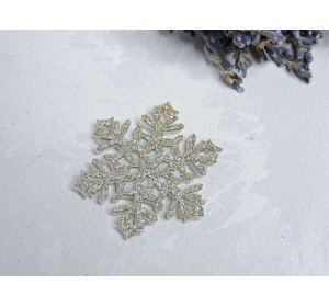 Патч сборный "Снежинка №2", цв. золото/серебро - 1 шт.