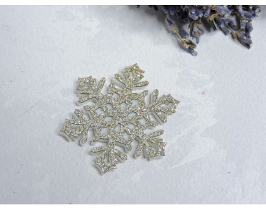 Патч сборный "Снежинка №2", цв. золото/серебро - 1 шт.