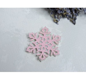 Патч сборный "Снежинка №2", цв. розовый - 1 шт.